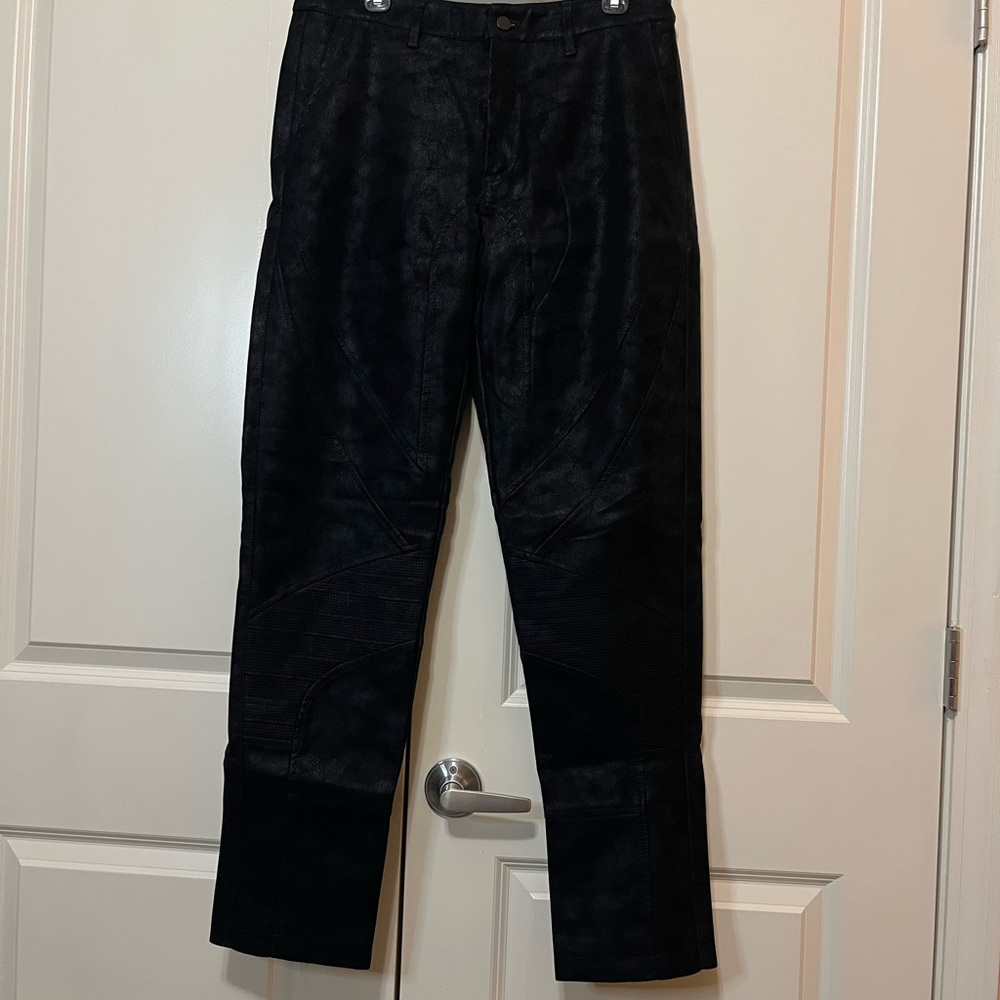 Forever 21 Men's Faux Leather Motorcycle Pants in Black